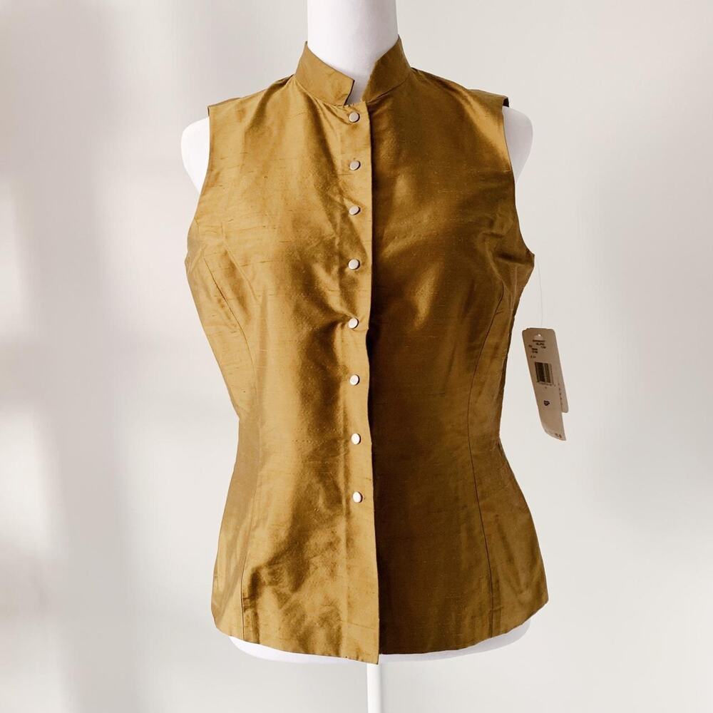 Vintage Jones NY Silk Blouse Size 6P NWT
